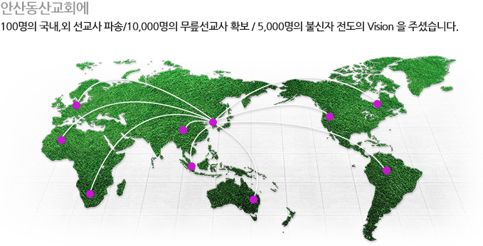 안산동산교회에 100명의 국내외선교사 파송